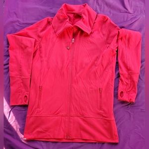Lululemon Red Zip Up Jacket with Thumbholes